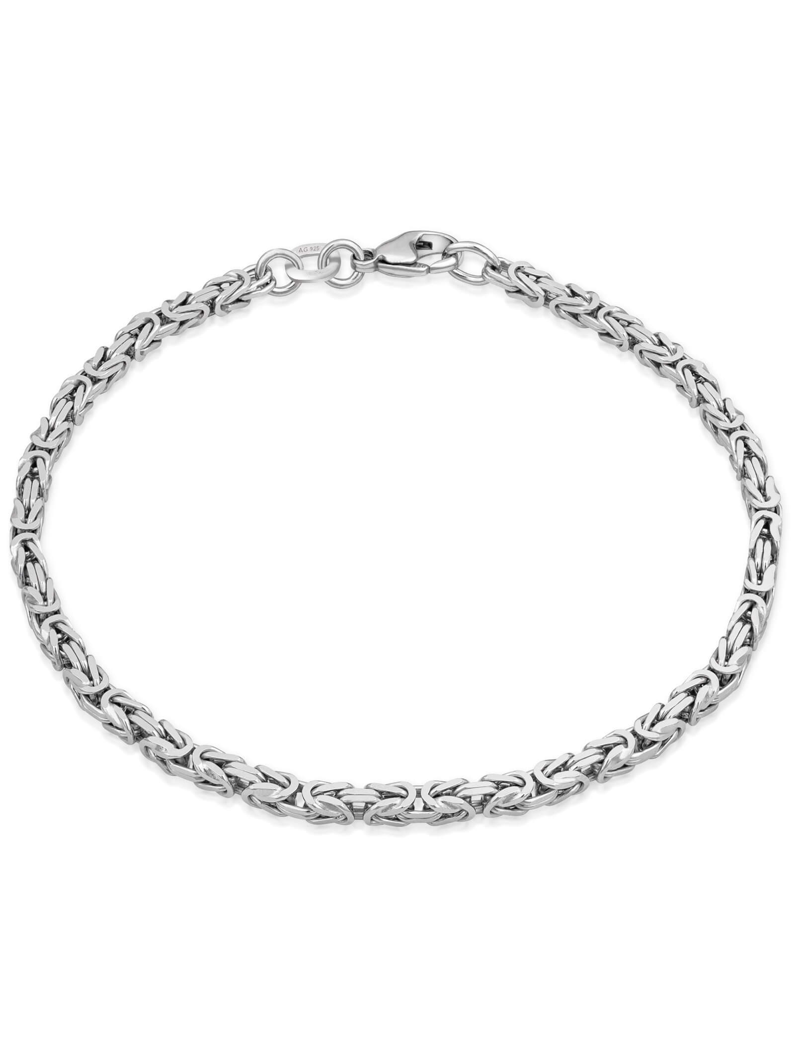 Armband Königskette 2,8 mm Rhodiniertes Silber