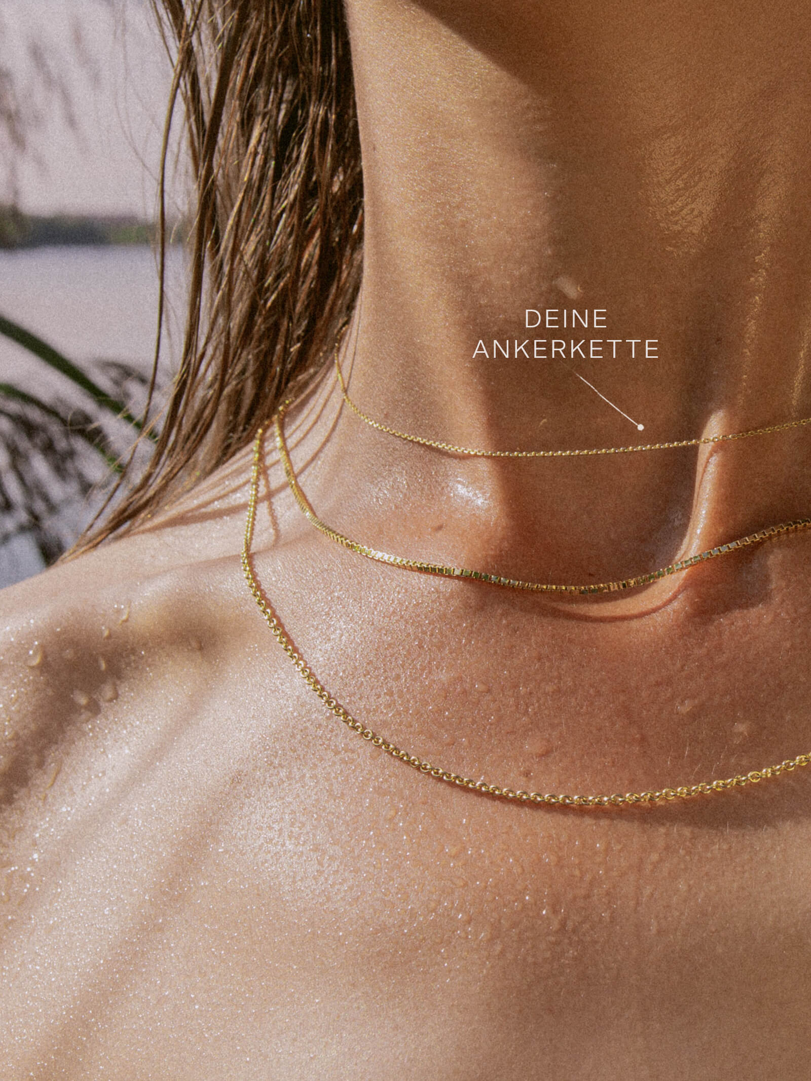 Ankerkette Zart Diamantiert aus 585er Gold (14 Karat)