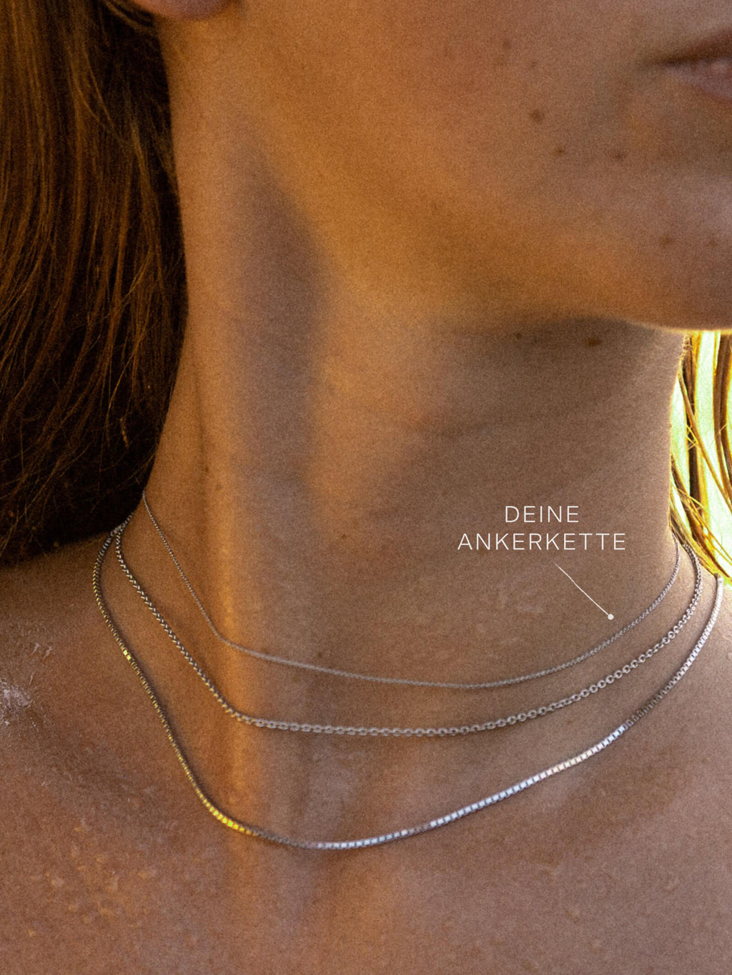Ankerkette ZART aus 585er Weißgold (14 Karat)