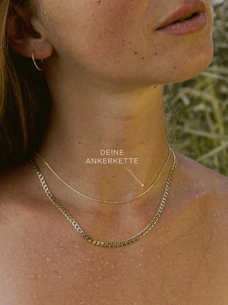 Ankerkette FEIN Filigran Diamantiert aus 333er Gold (8 Karat)