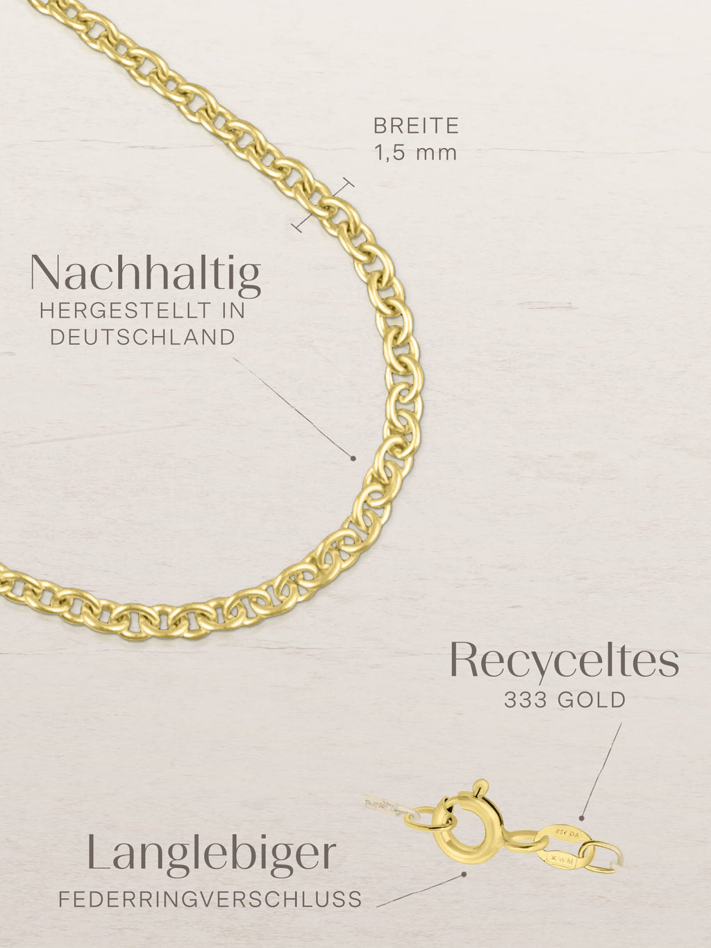 Ankerkette ZART Filigran Gold