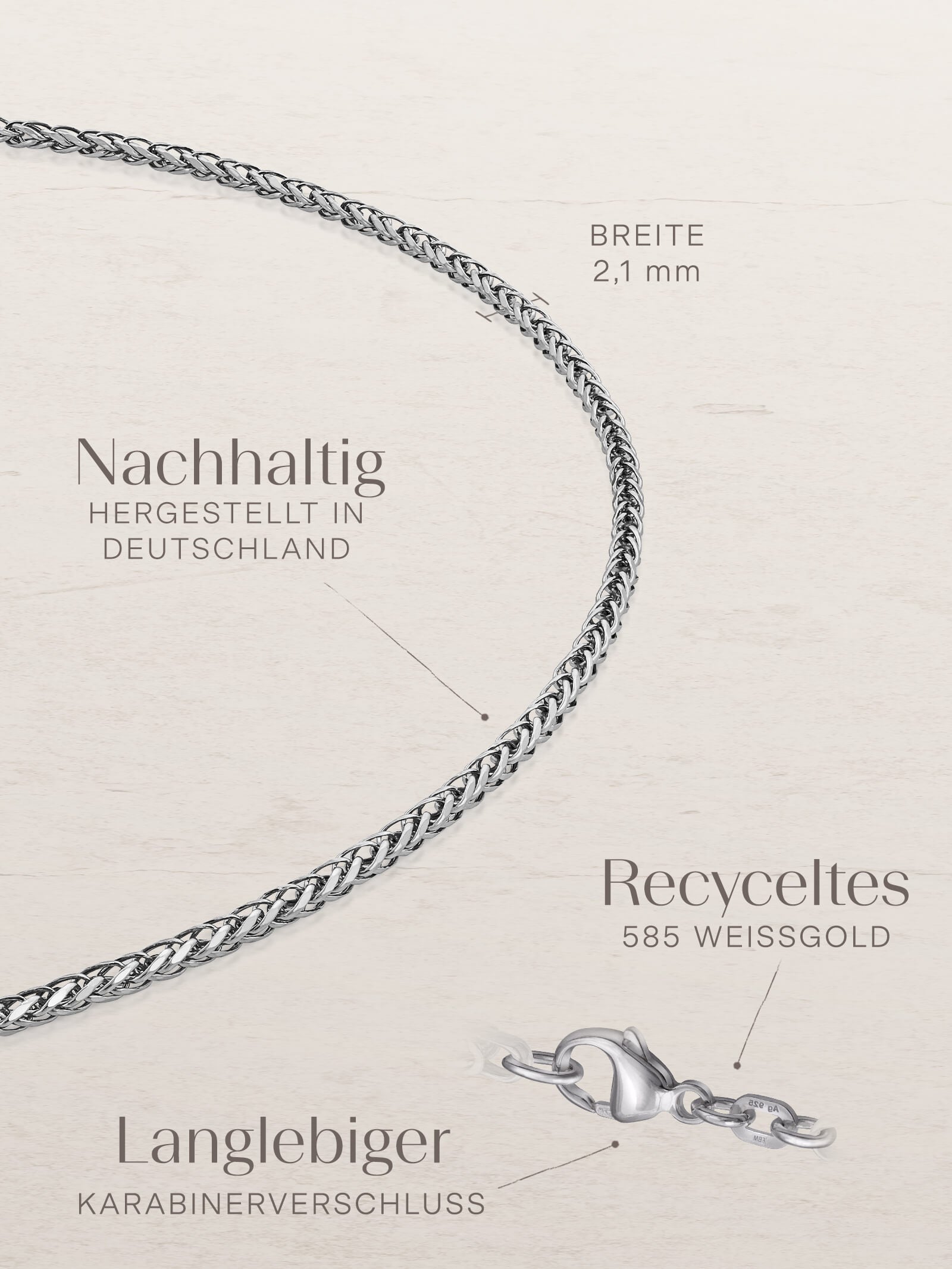 Armband Dollarkette PRESTIGE Klassisch aus 585 Gold (14 Karat)