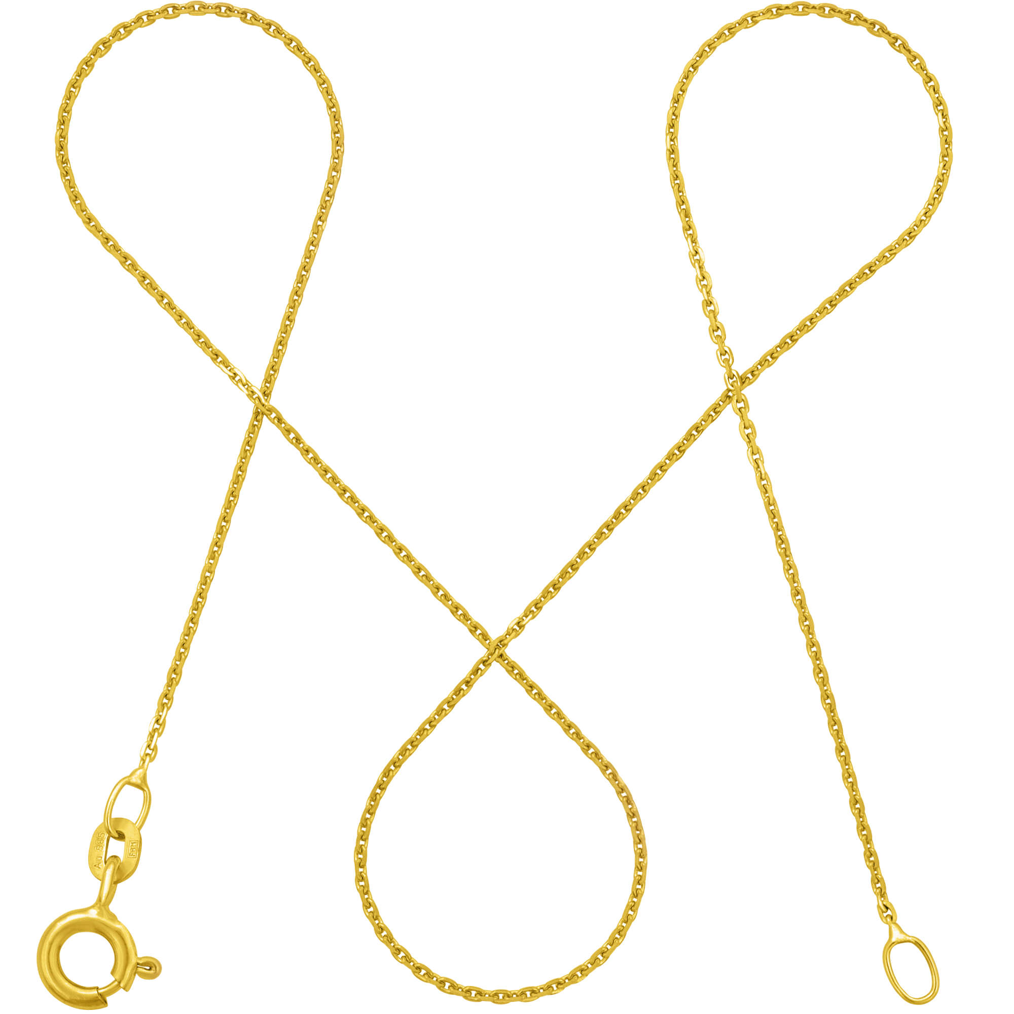 Ankerkette Zart Diamantiert aus 585er Gold (14 Karat)